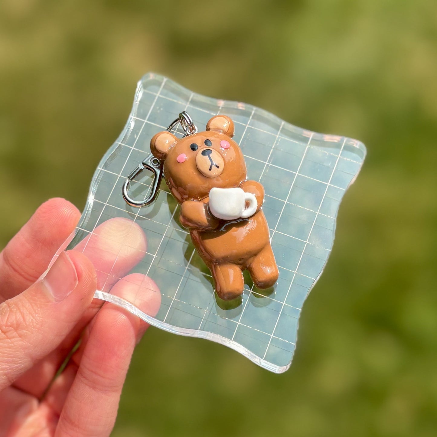 Coffee Bear – Handmade Polymer Clay Charm