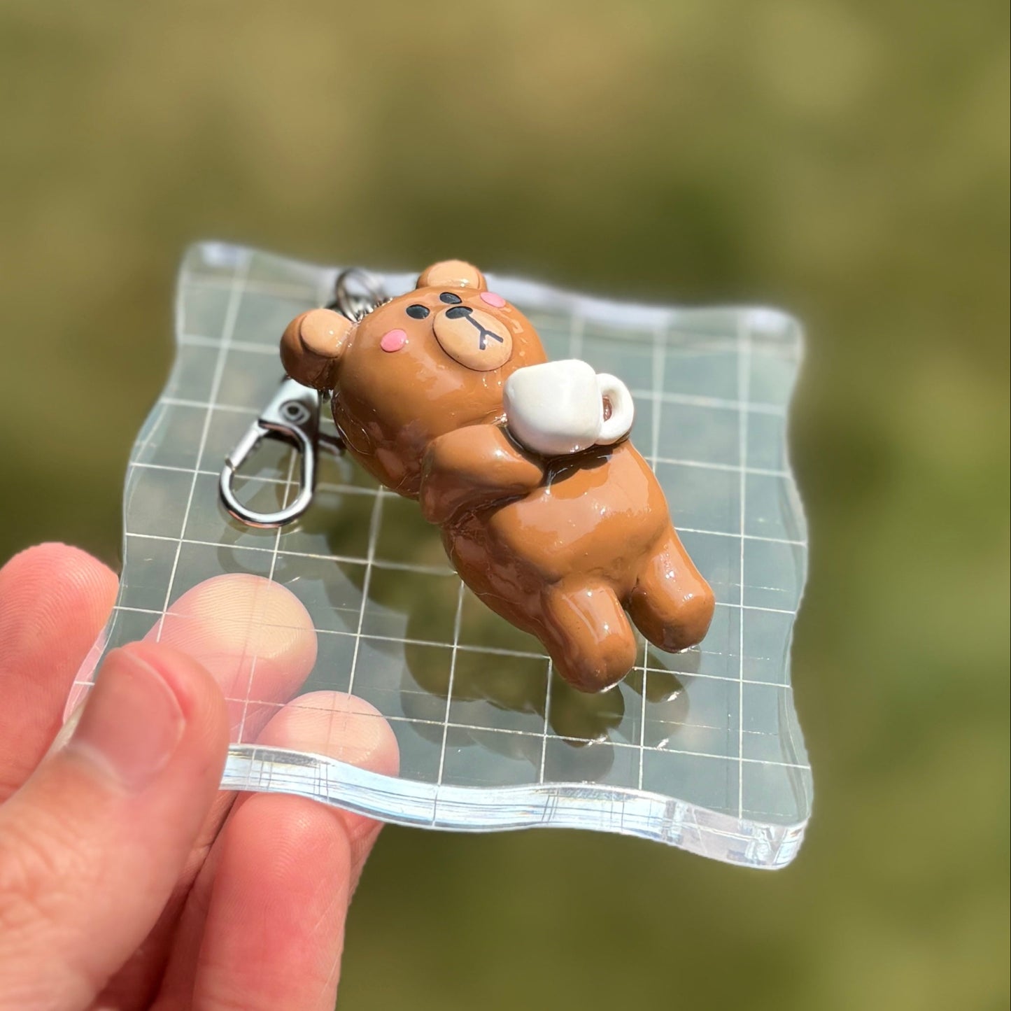 Coffee Bear – Handmade Polymer Clay Charm